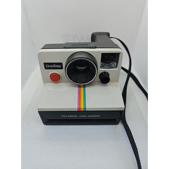Vintage Polaroid SX-70 OneStep White Rainbow Stripe Land Camera (Untested) - Picture 1 of 16